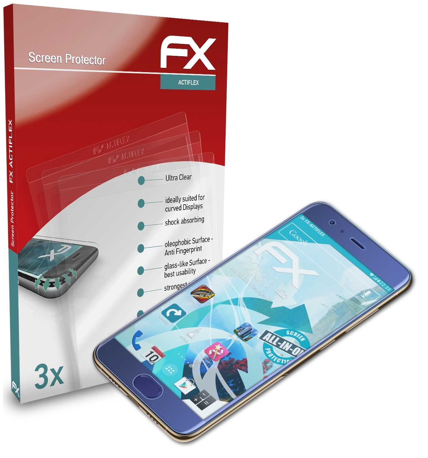 Displayschutz(für Xiaomi ATFOLIX 3x Mi6) FX-ActiFleX