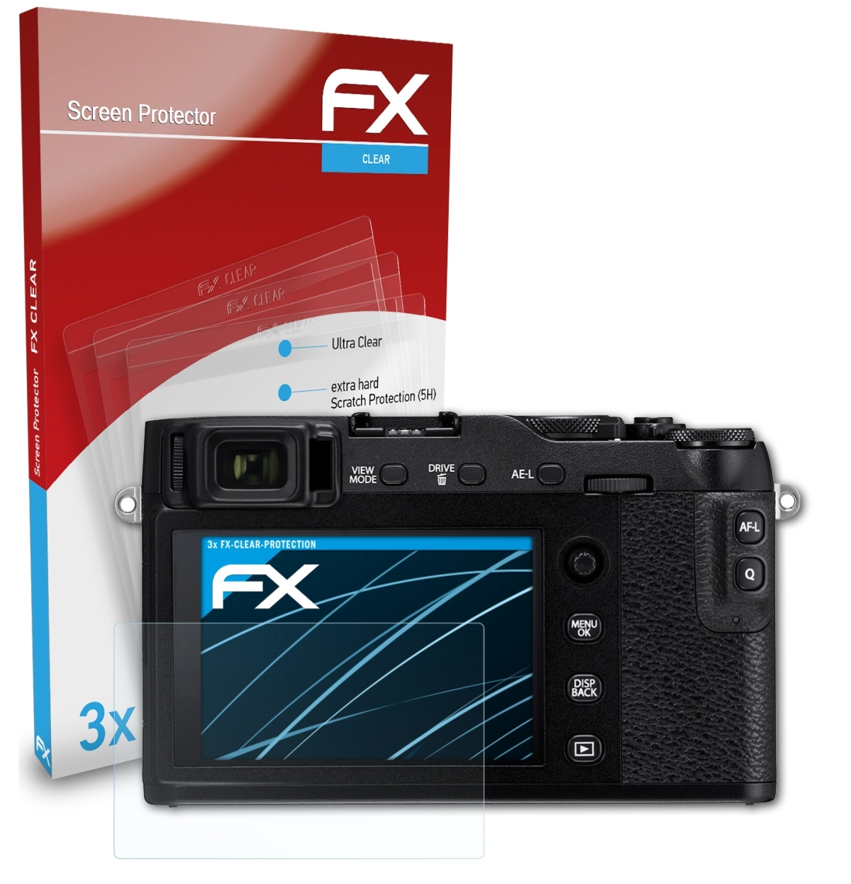 3x FX-Clear X-E3) ATFOLIX Displayschutz(für Fujifilm