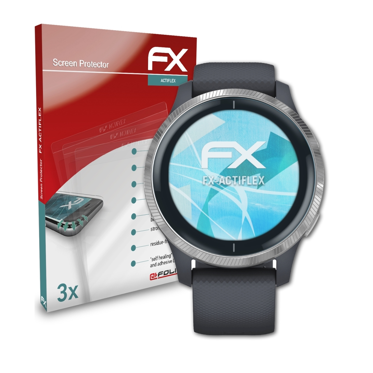 ATFOLIX 3x FX-ActiFleX Garmin Displayschutz(für Venu)