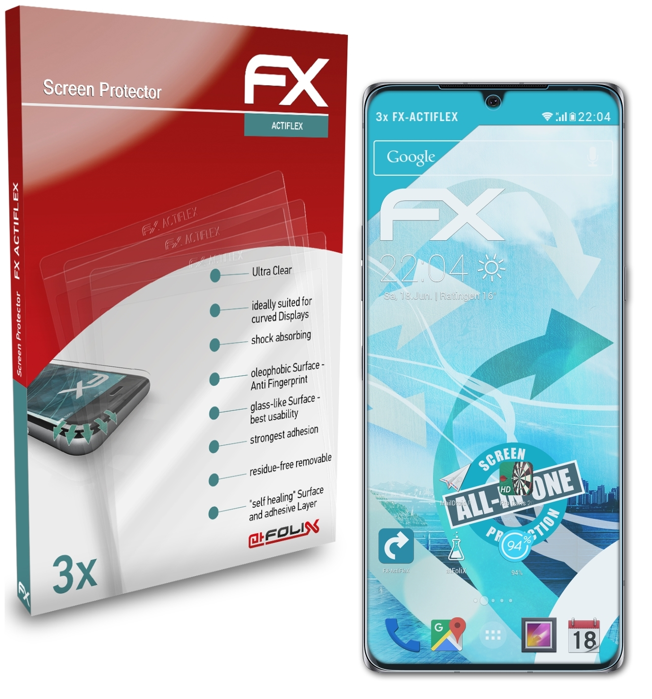 ATFOLIX 3x LG Displayschutz(für FX-ActiFleX Velvet)