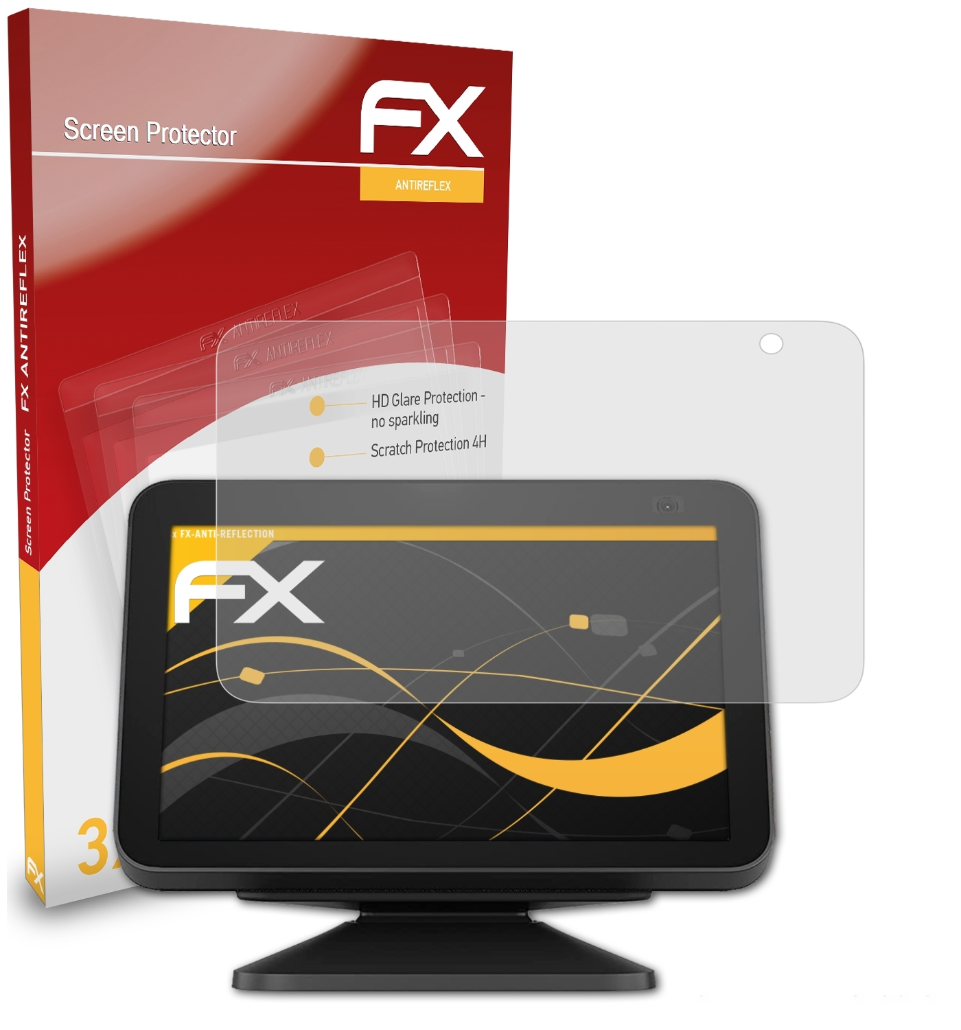 3x Generation 2021)) ATFOLIX Show 8 Amazon FX-Antireflex Displayschutz(für Echo (2.