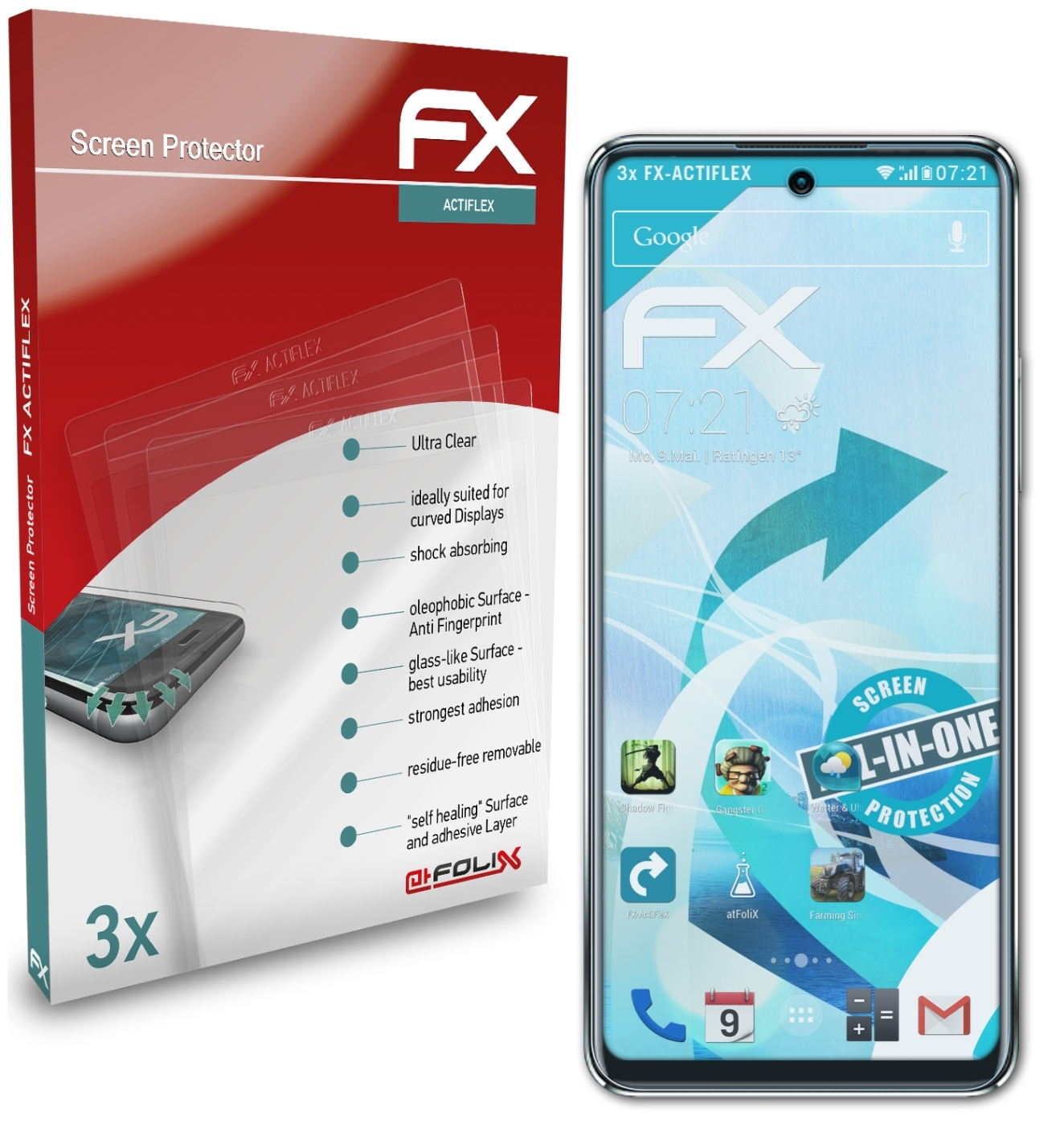 ATFOLIX 3x FX-ActiFleX Infinix Displayschutz(für Pro) 11 Note
