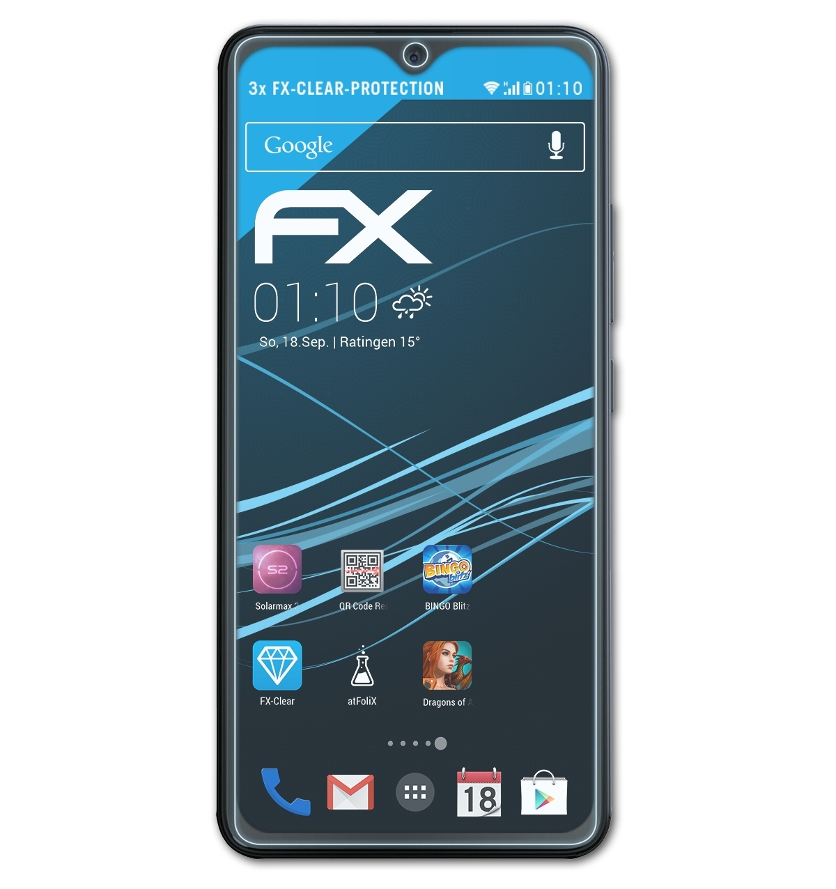 ATFOLIX 3x M20) FX-Clear Displayschutz(für Hafury