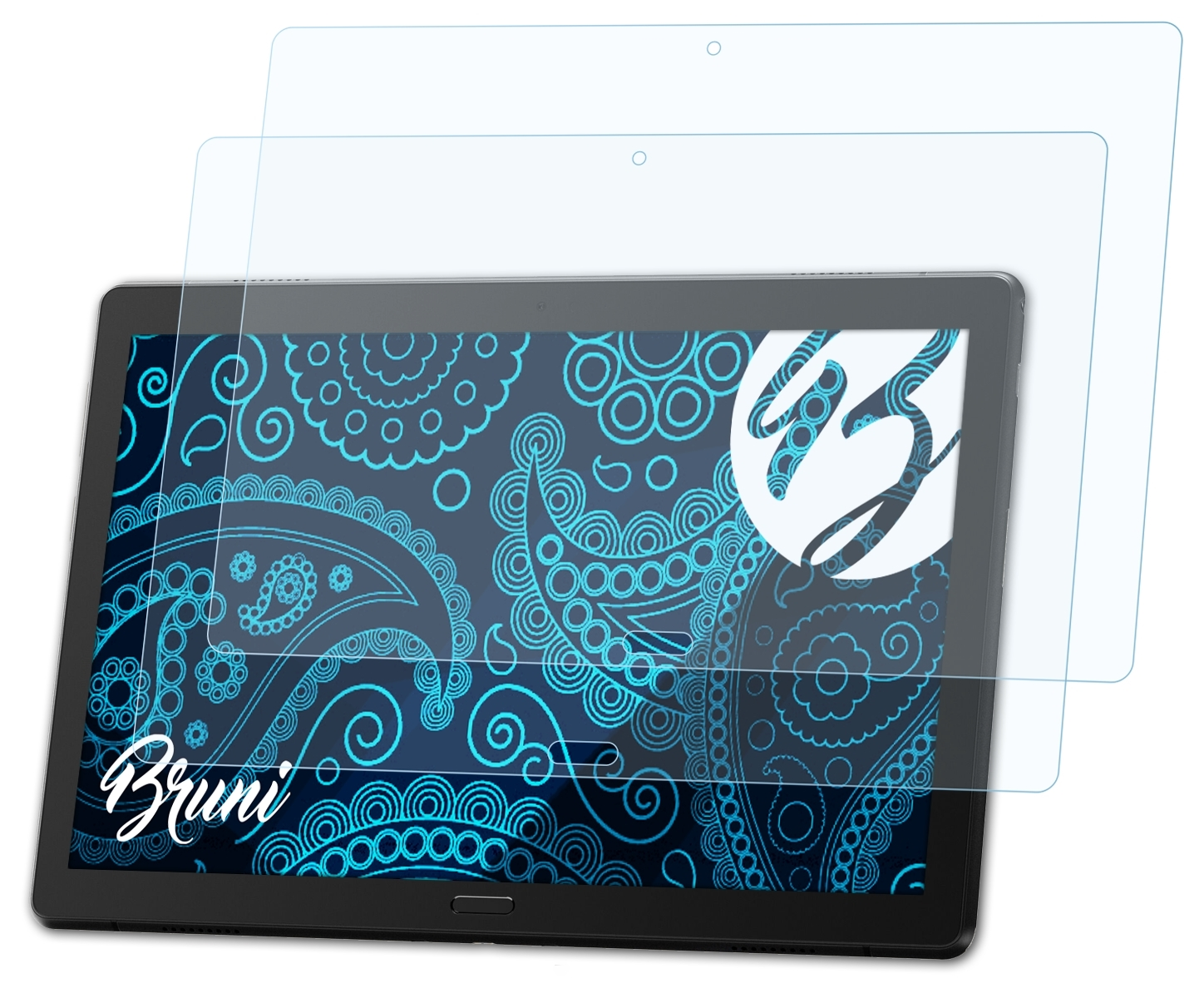 BRUNI 2x Basics-Clear Schutzfolie(für P10) Smart Lenovo Tab