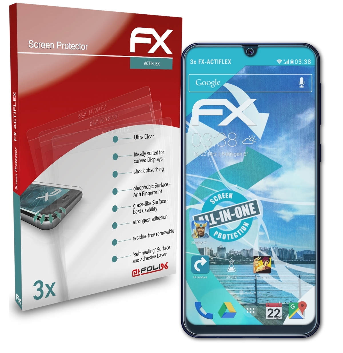 ATFOLIX 3x FX-ActiFleX Displayschutz(für Galaxy M21) Samsung