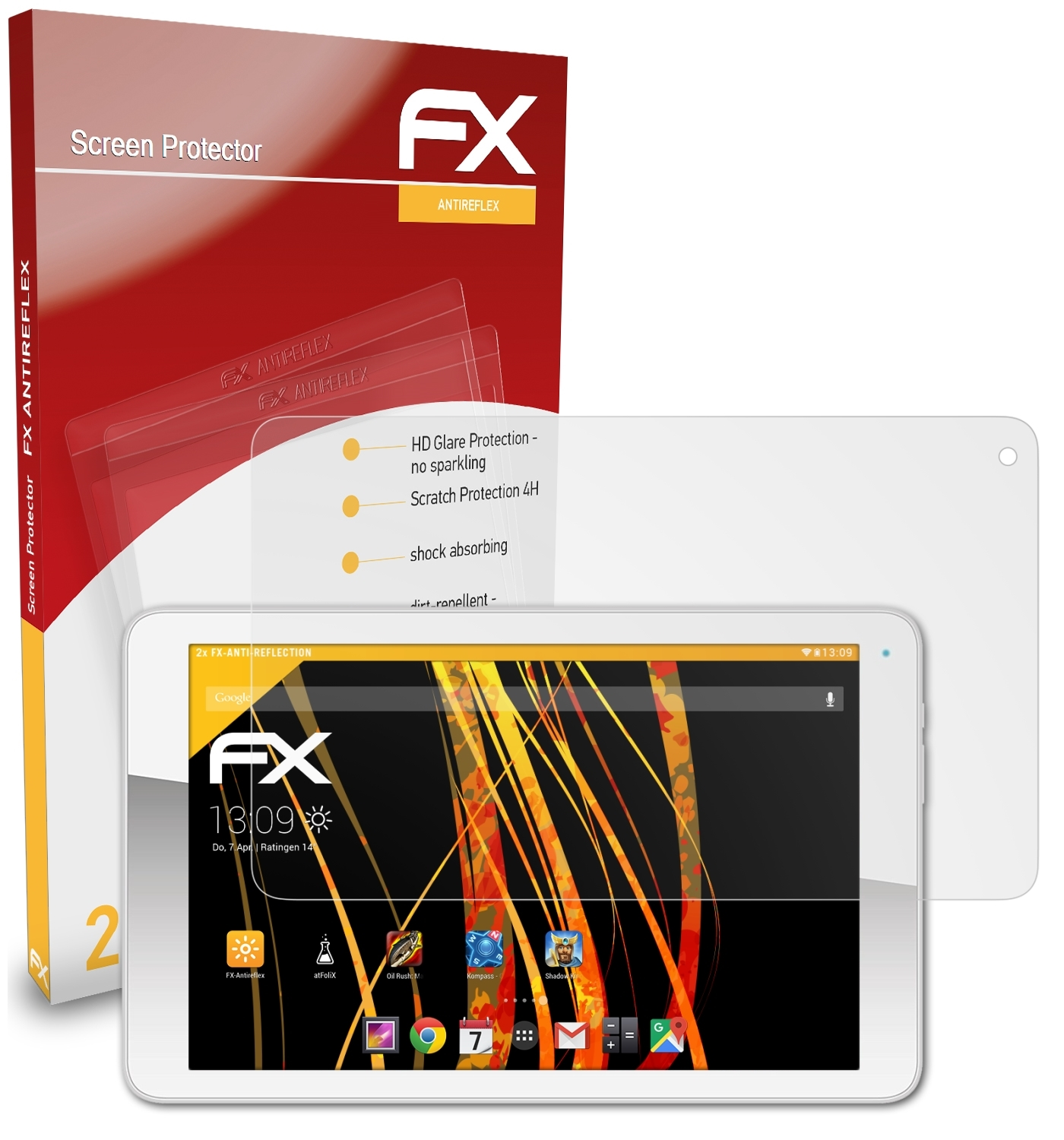 ATFOLIX 2x FX-Antireflex Odys Pace 10) Displayschutz(für