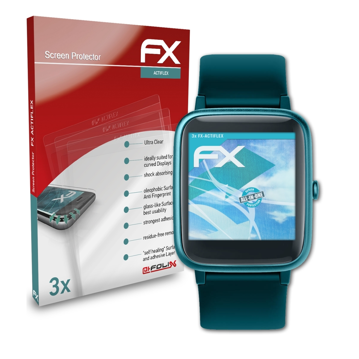 ATFOLIX 3x FX-ActiFleX Uwatch3) Displayschutz(für UMiDigi