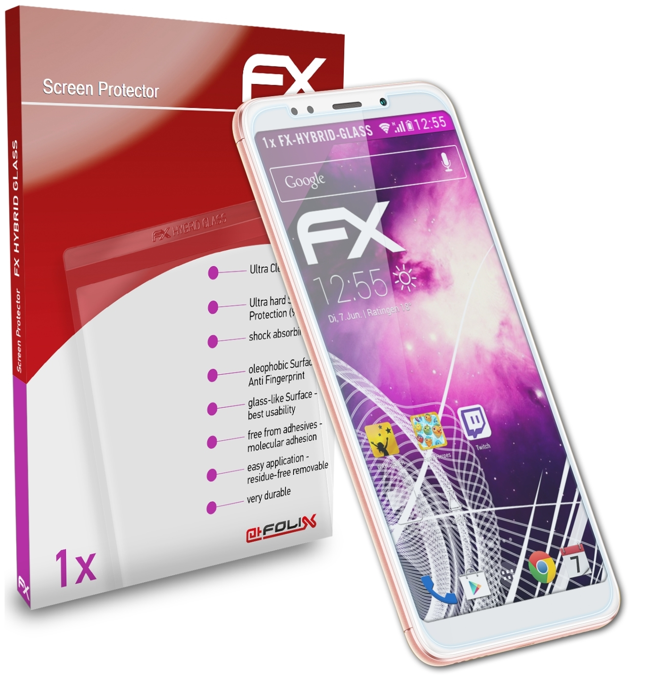 5 Redmi Xiaomi ATFOLIX Plus) Schutzglas(für FX-Hybrid-Glass