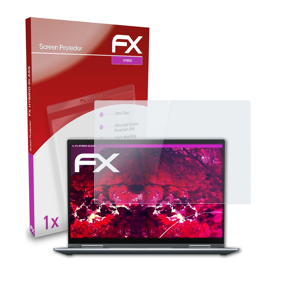 ATFOLIX FX-Hybrid-Glass Schutzglas(für X1 (6th Yoga Lenovo Gen. 2021)) ThinkPad