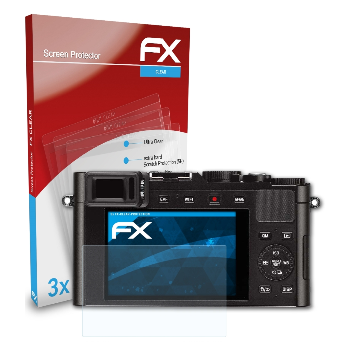 3x FX-Clear D-Lux ATFOLIX 109)) Displayschutz(für Leica (Typ