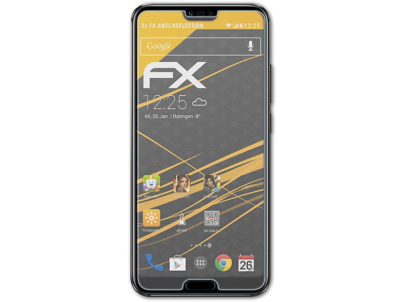 ATFOLIX 3x FX-Antireflex Displayschutz(für Huawei Honor 10)
