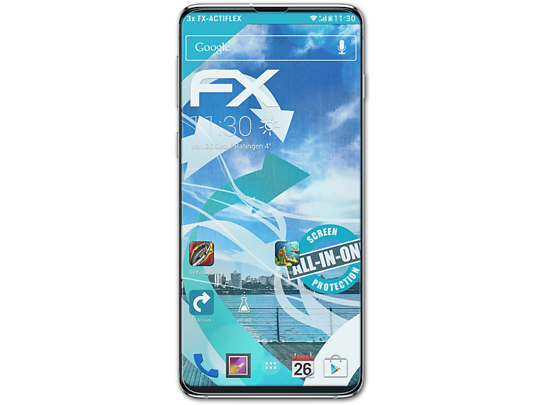 ATFOLIX 3x FX-ActiFleX Displayschutz(für Samsung Galaxy S10 (Casefit))