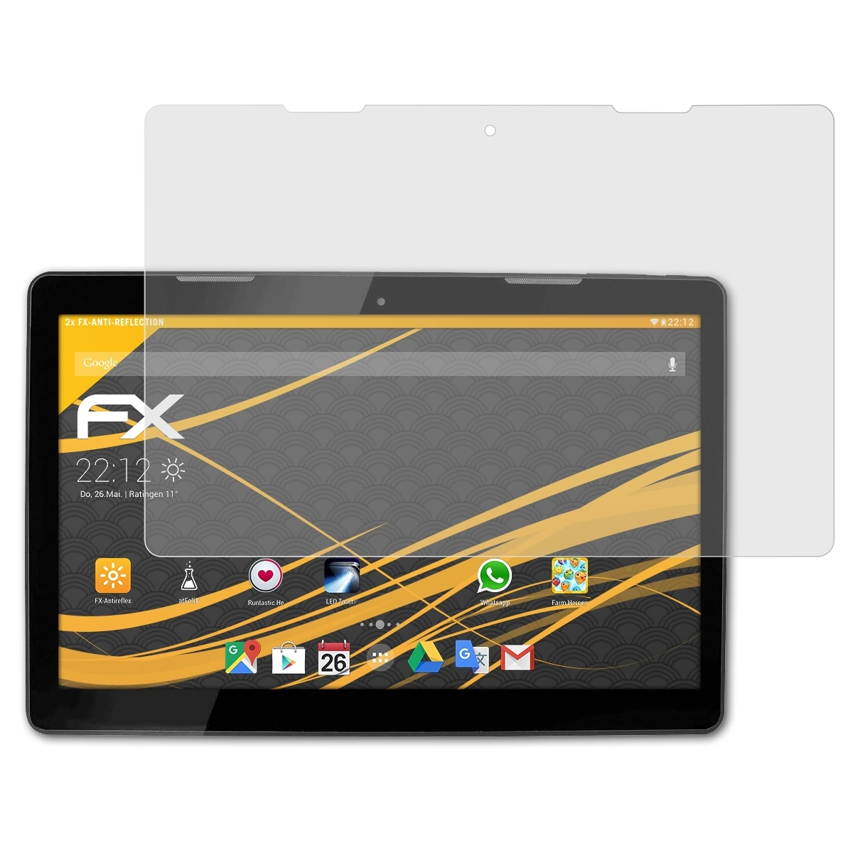 ATFOLIX 2x FX-Antireflex Pad 3) HannSpree Displayschutz(für Titan 13.3