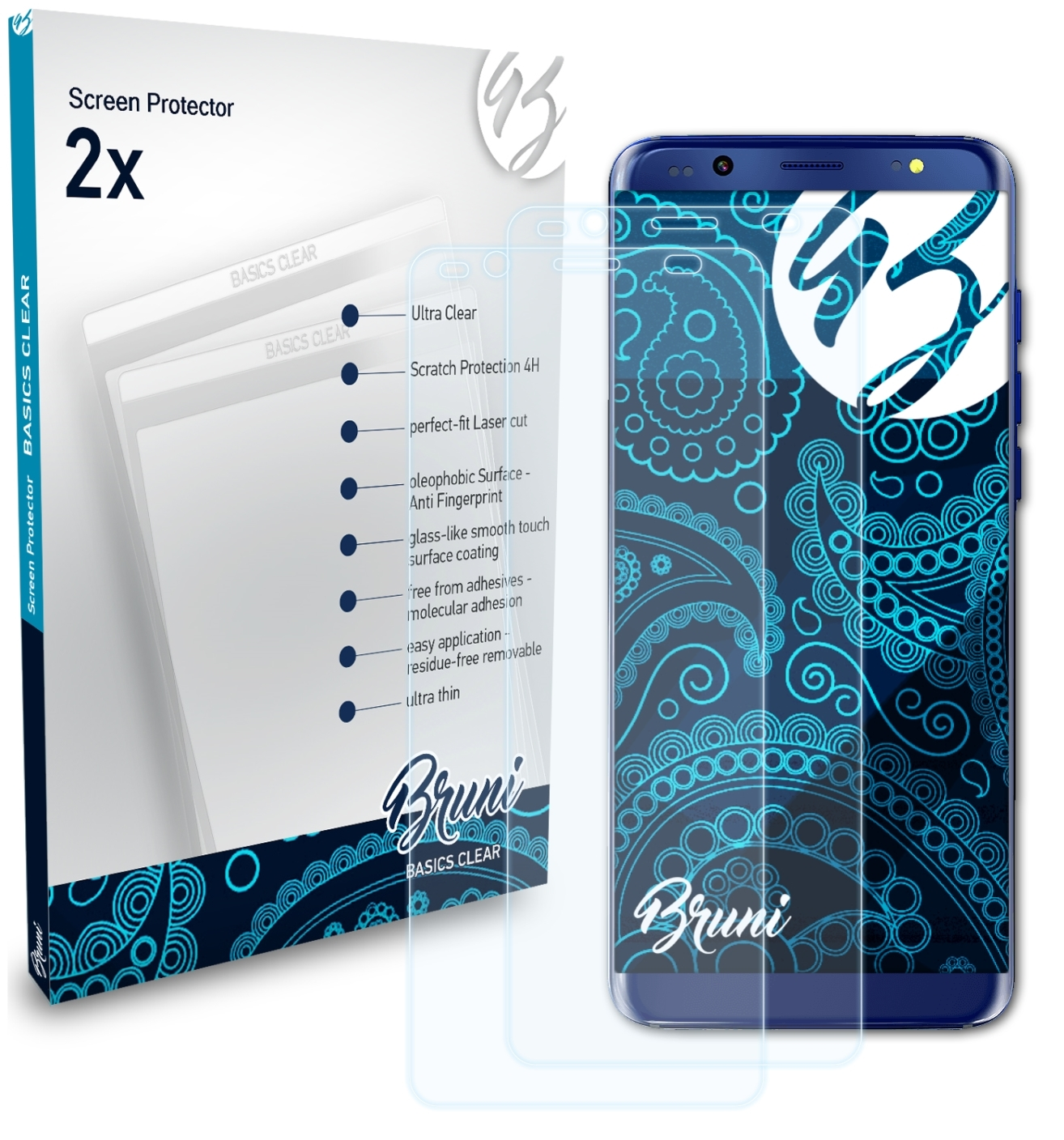 BRUNI 2x G3) Mobile Nuu Basics-Clear Schutzfolie(für