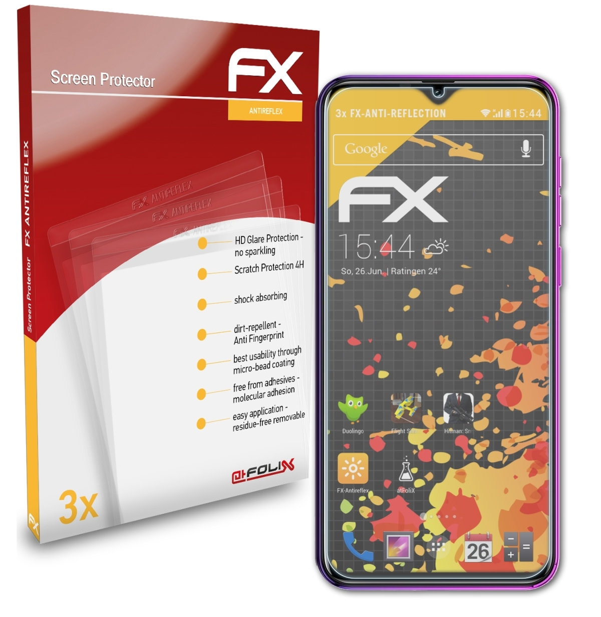Ulefone ATFOLIX Displayschutz(für 7P) FX-Antireflex Note 3x