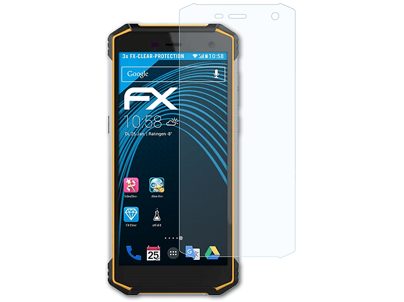 ATFOLIX 3x FX-Clear Displayschutz(für myPhone Hammer Energy 2) | Displayschutzfolien & Gläser