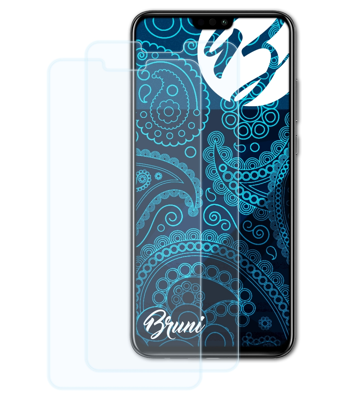 BRUNI 2x Basics-Clear Honor Huawei 8X) Schutzfolie(für
