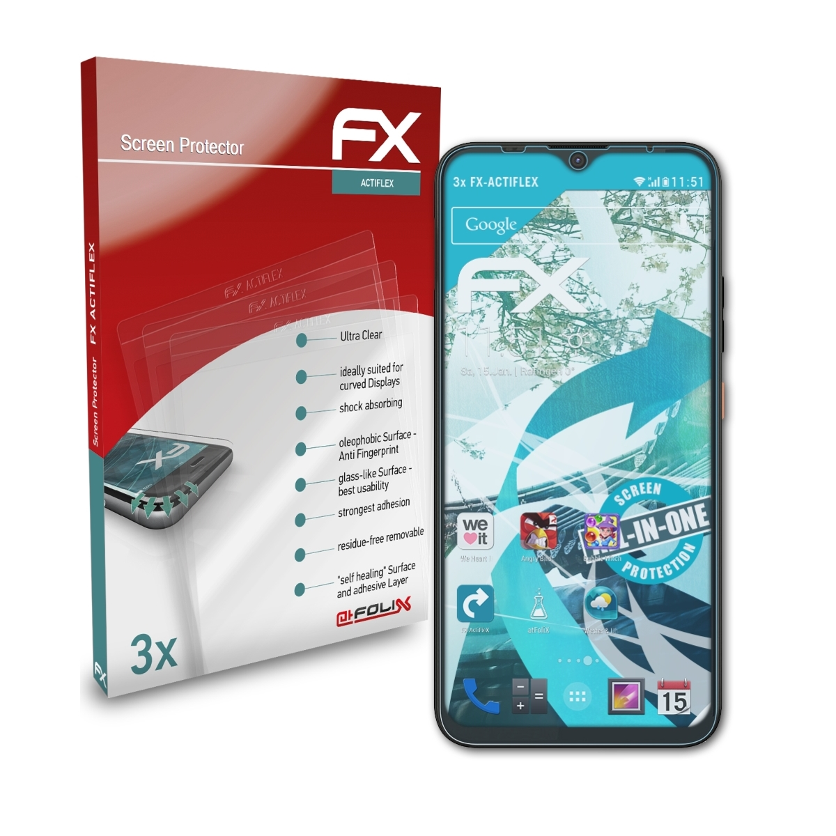 Displayschutz(für 3x ATFOLIX FX-ActiFleX Gigaset GS4)