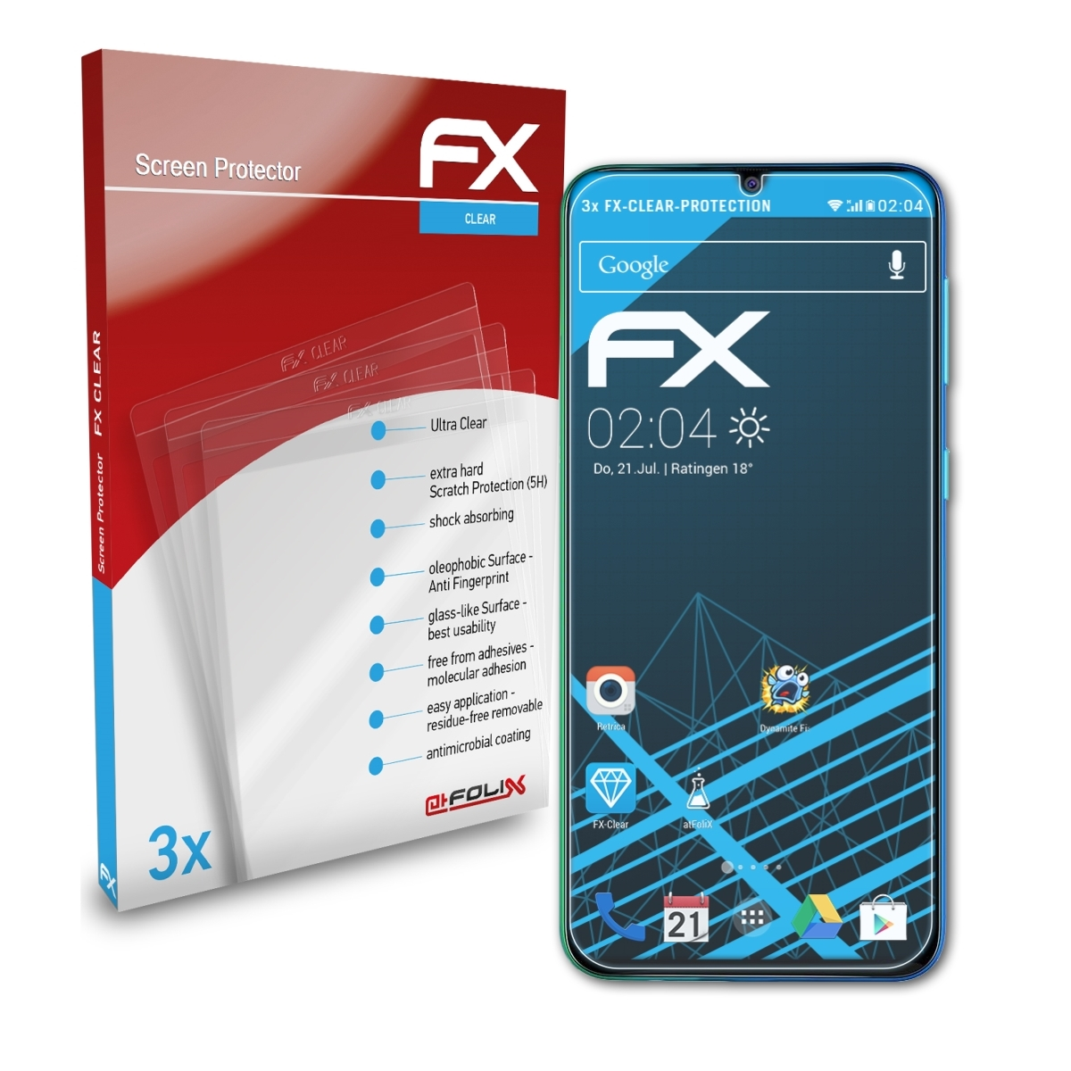 3x M31) Displayschutz(für ATFOLIX Samsung FX-Clear Galaxy
