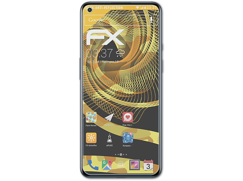Displayschutz(für OnePlus 3x 9) ATFOLIX FX-Antireflex