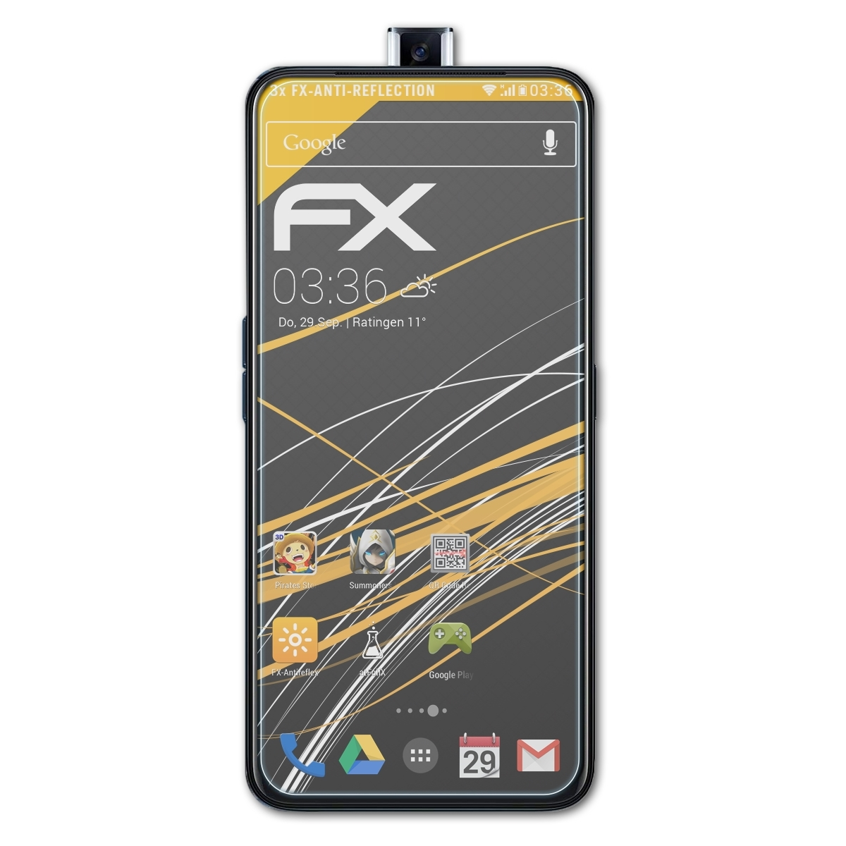 3x FX-Antireflex Oppo Displayschutz(für Reno2 ATFOLIX F)
