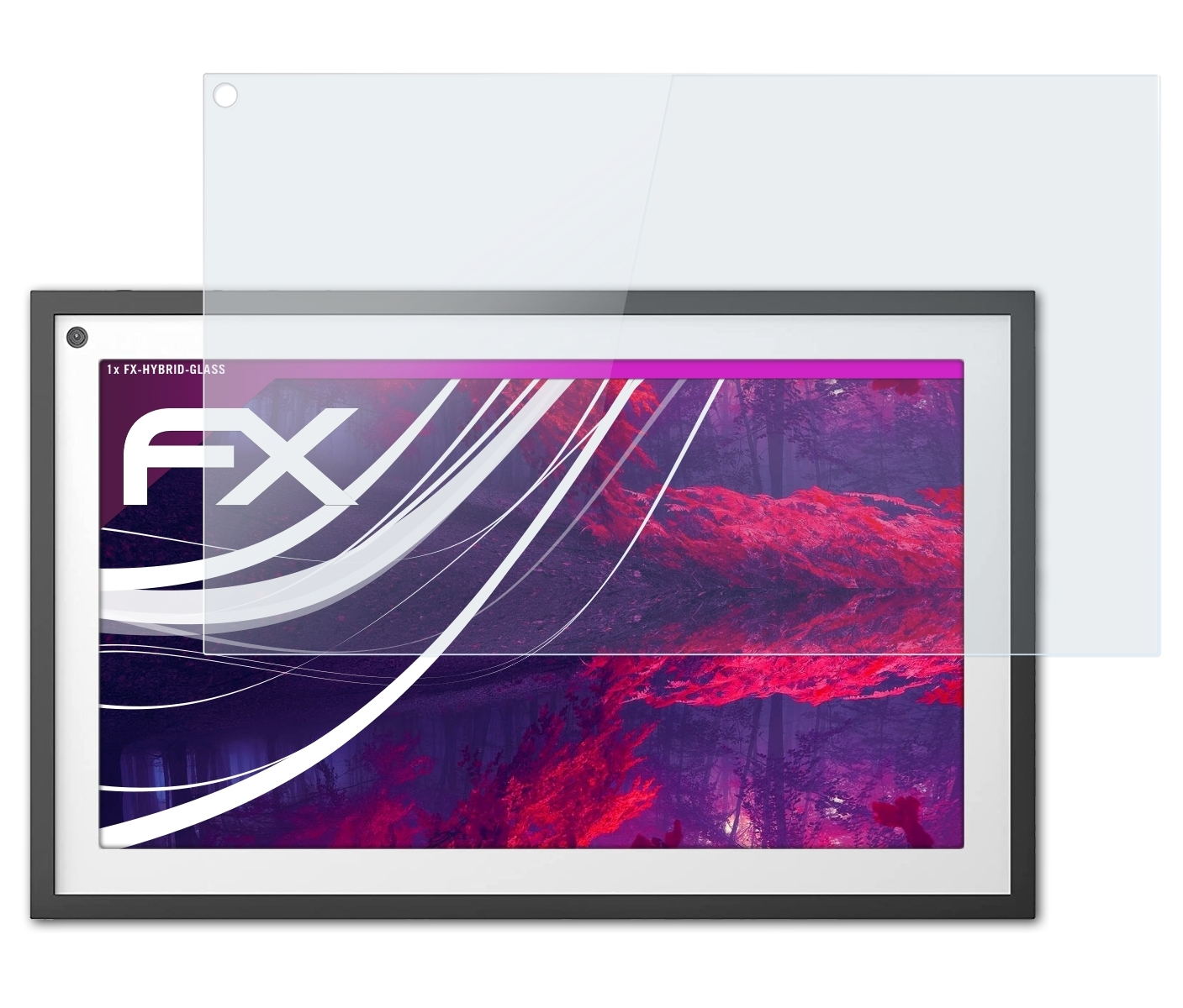 ATFOLIX Amazon Echo Show FX-Hybrid-Glass 15) Schutzglas(für