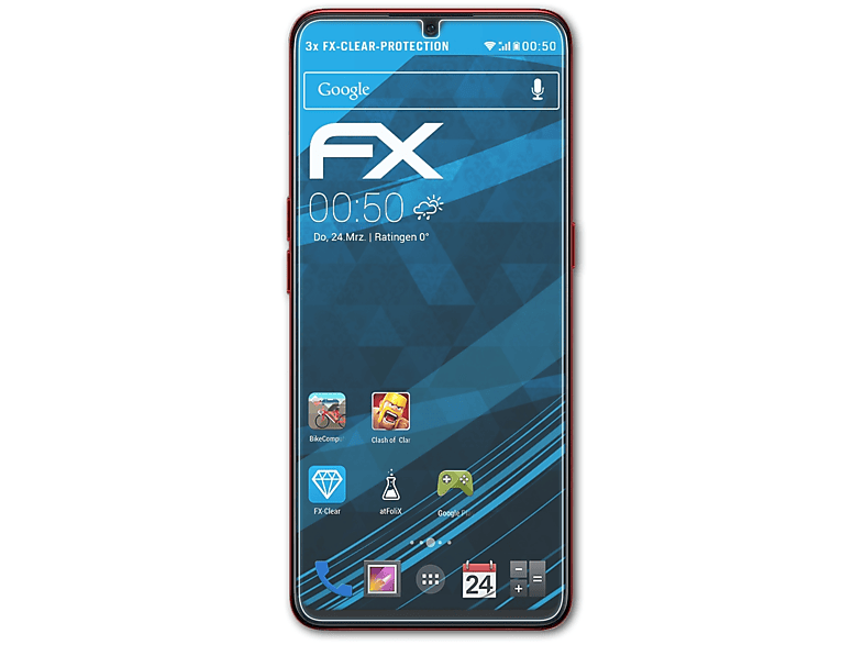 ATFOLIX 3x FX-Clear Displayschutz(für Oppo A91)