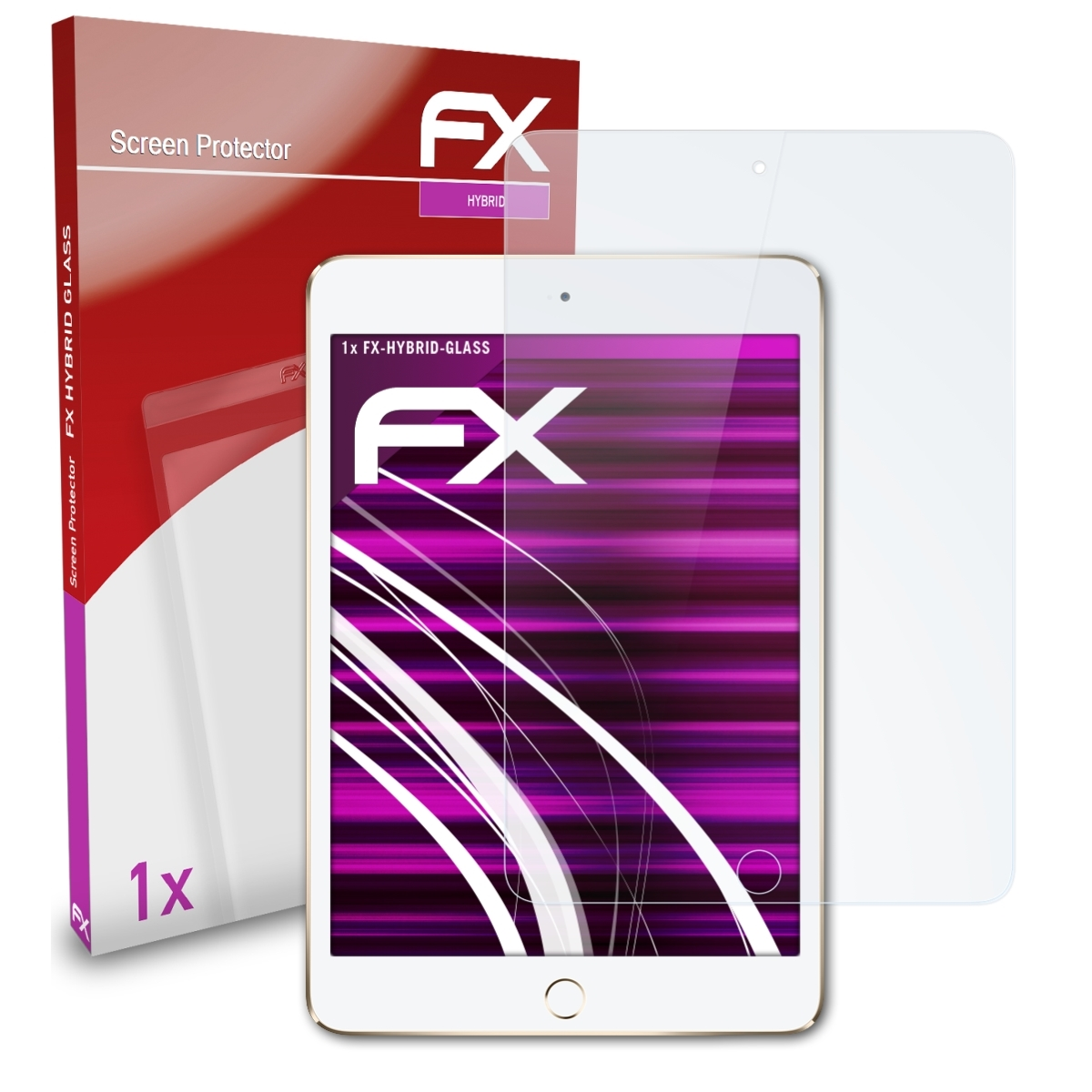 ATFOLIX FX-Hybrid-Glass Schutzglas(für Apple iPad Mini 4)