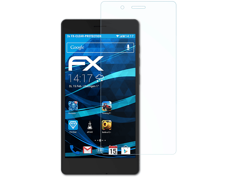 ATFOLIX 3x FX-Clear Displayschutz(für Archos Core 50)