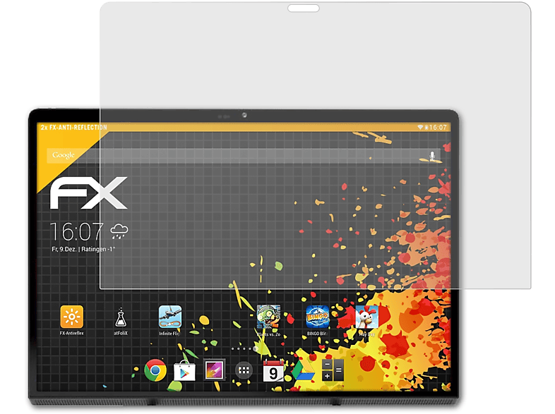 ATFOLIX 2x 13) Pro FX-Antireflex Displayschutz(für Lenovo Pad Yoga