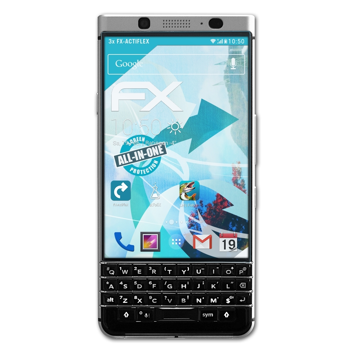 Blackberry FX-ActiFleX KeyOne) ATFOLIX 3x Displayschutz(für