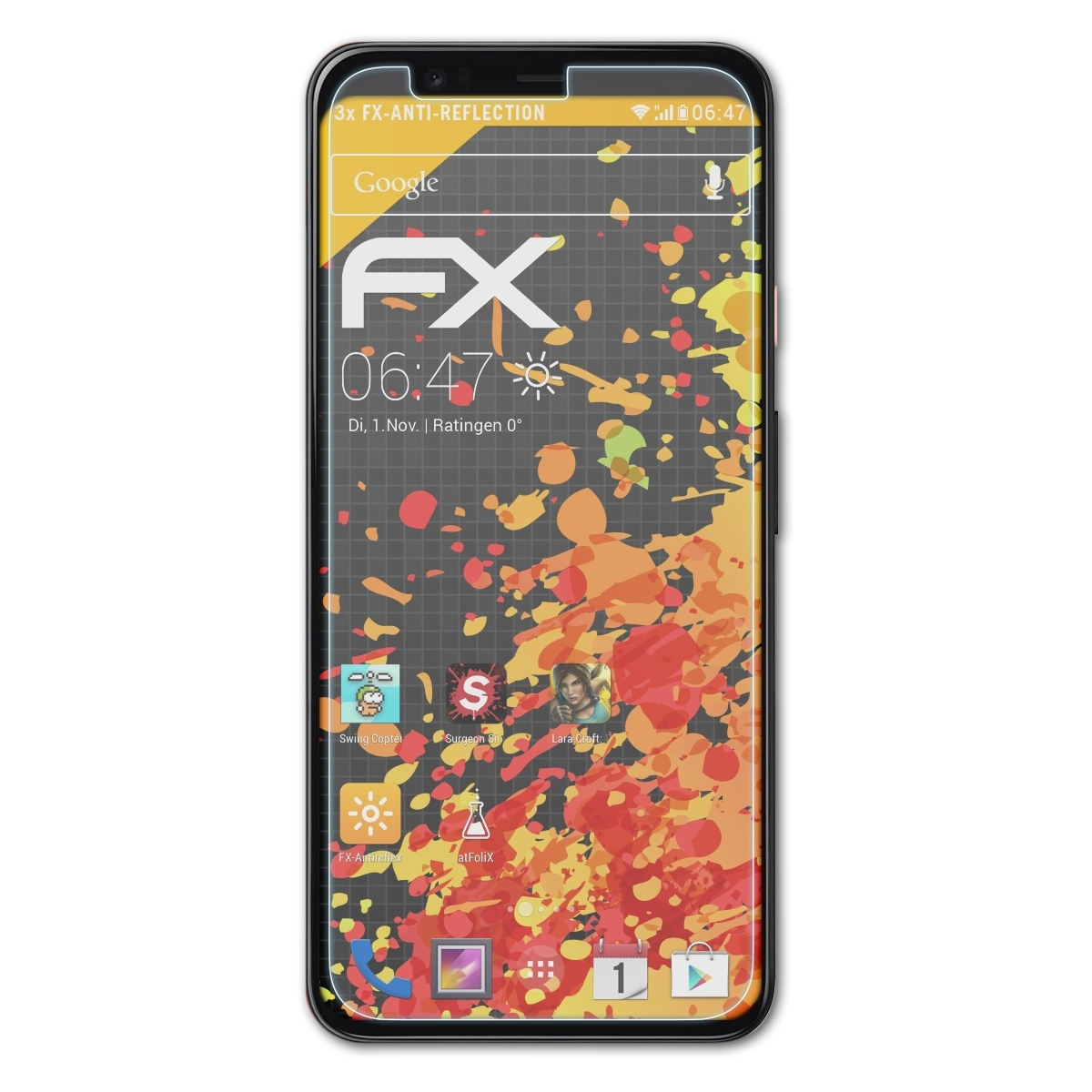 Google 4) Pixel FX-Antireflex ATFOLIX 3x Displayschutz(für
