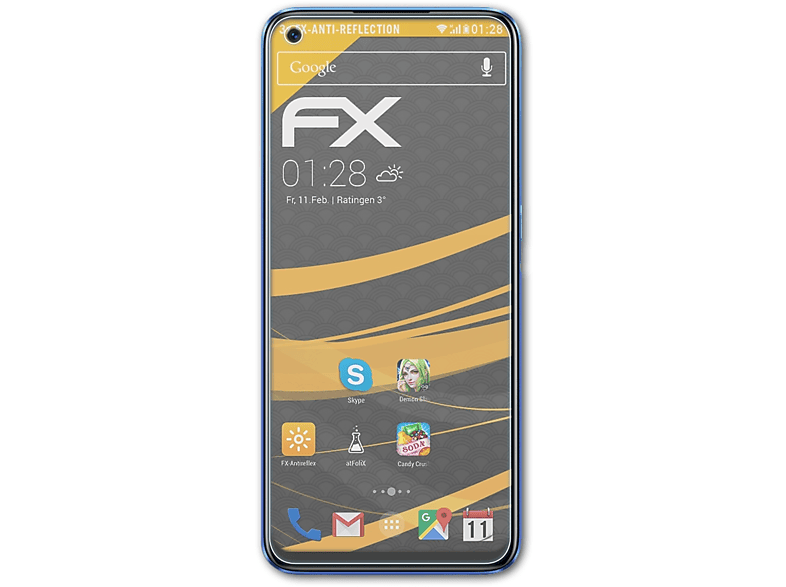 ATFOLIX 3x FX-Antireflex Displayschutz(für Oppo Realme 6)
