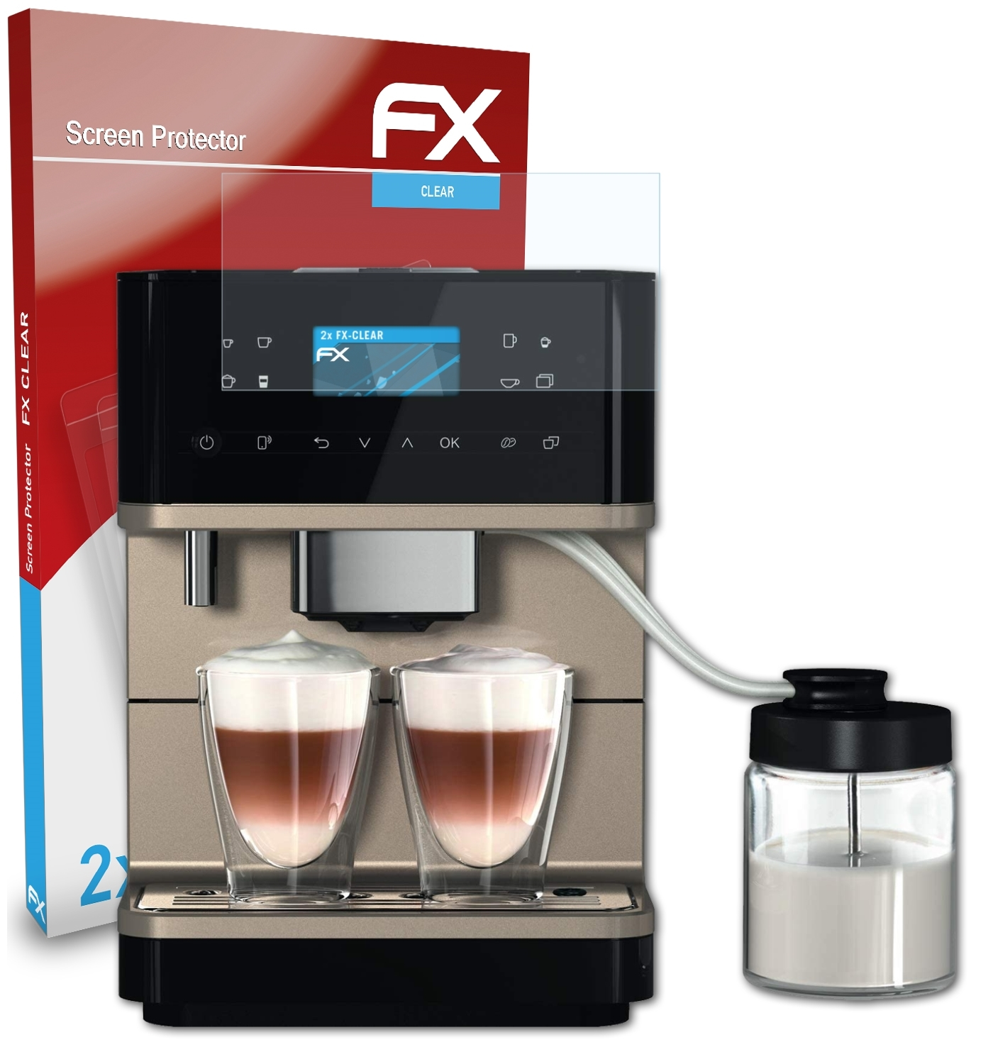 ATFOLIX 2x FX-Clear Displayschutz(für Miele 6360 MilkPerfection) CM
