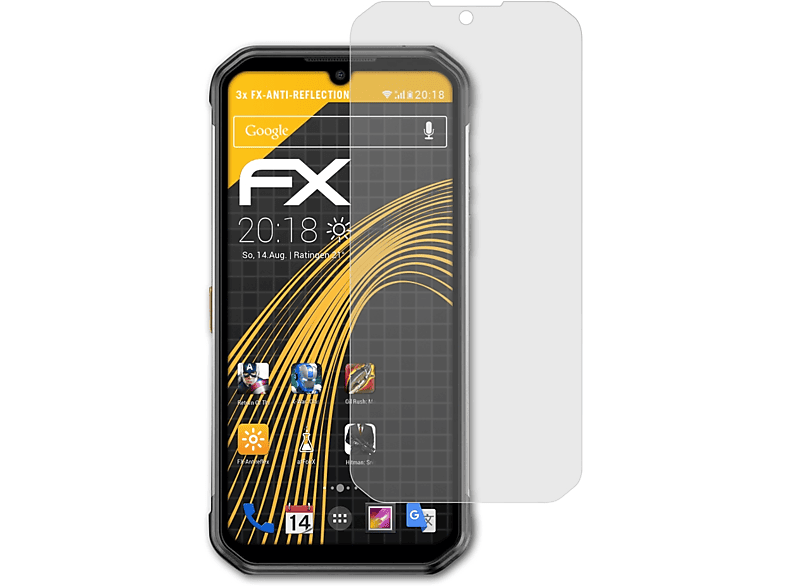 5G) 3x Armor ATFOLIX FX-Antireflex Ulefone 11T Displayschutz(für