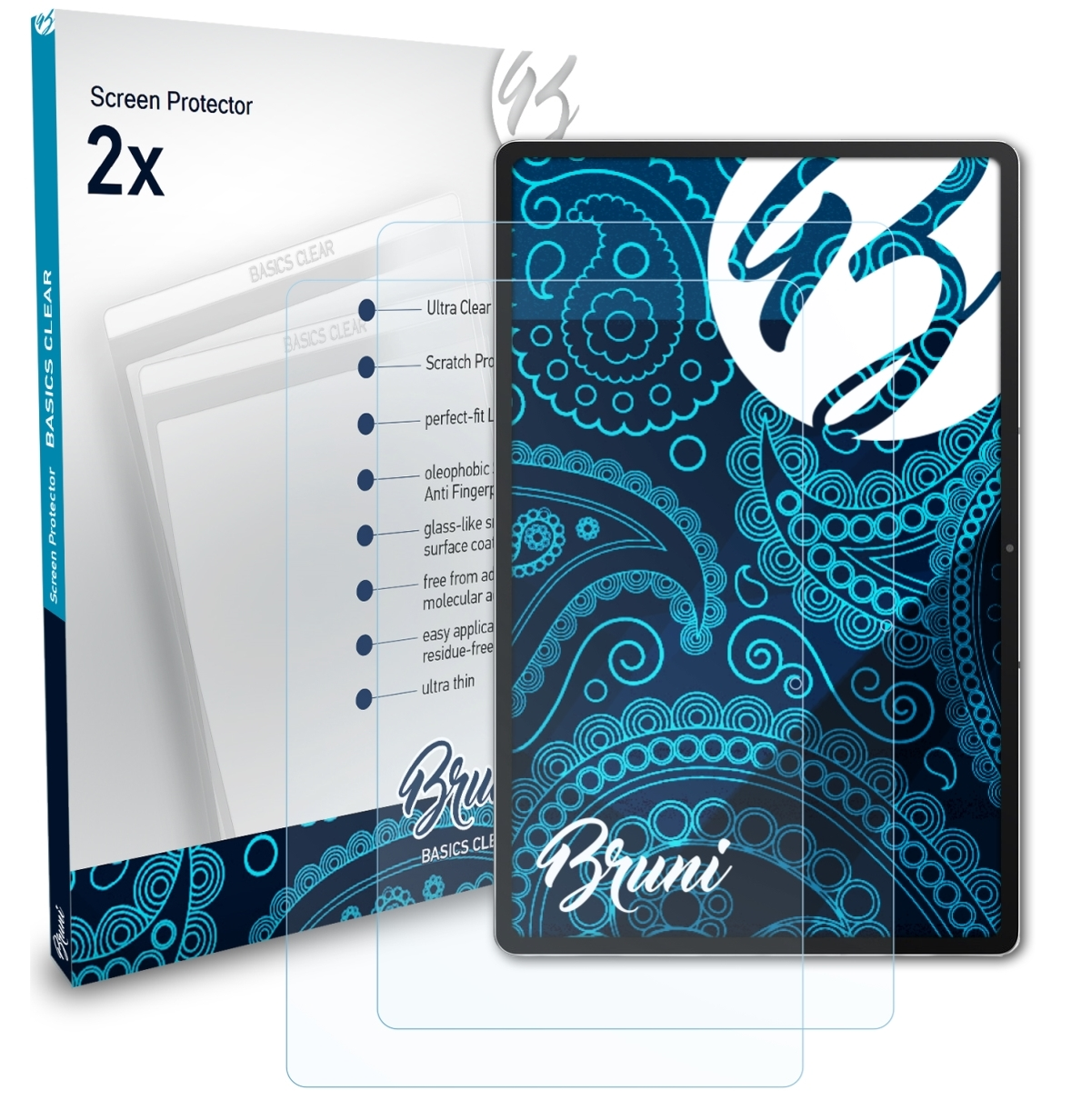 BRUNI 2x Pro Pad Schutzfolie(für Basics-Clear Lenovo 12.6) Xiaoxin