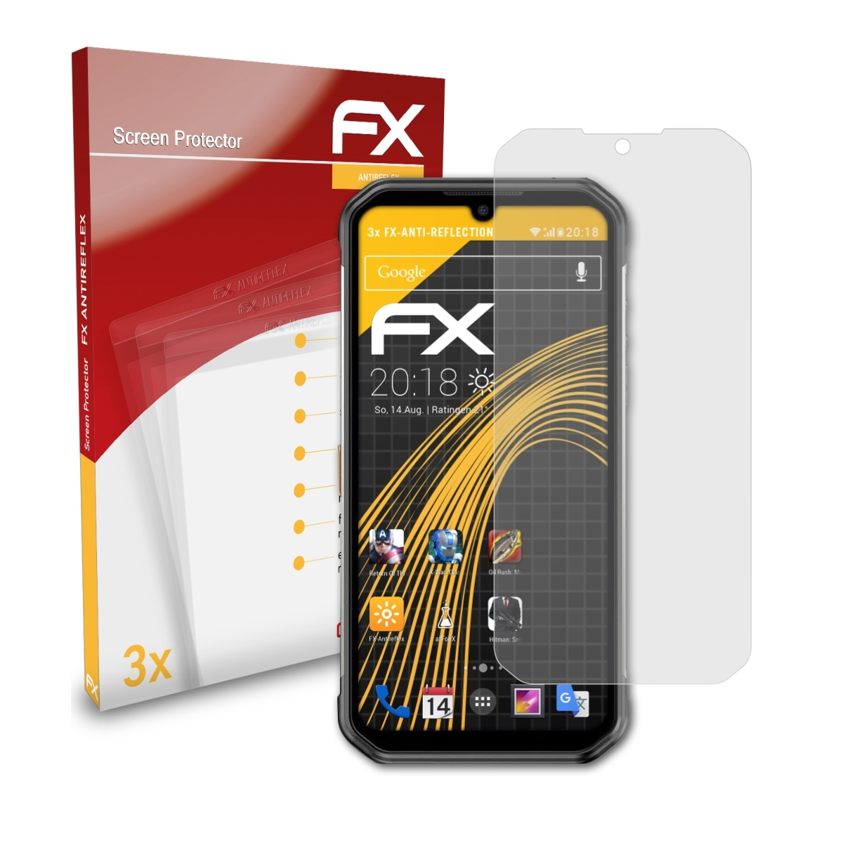 11T 3x Ulefone ATFOLIX Displayschutz(für Armor 5G) FX-Antireflex