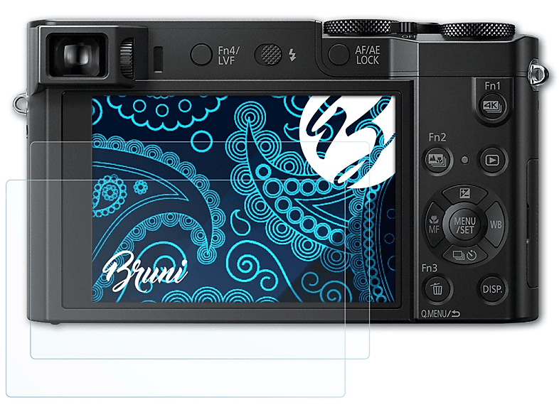 BRUNI 2x Basics-Clear Schutzfolie(für Lumix Panasonic DMC-TZ101)