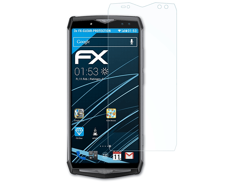 Displayschutz(für 5) 3x Ulefone FX-Clear Power ATFOLIX