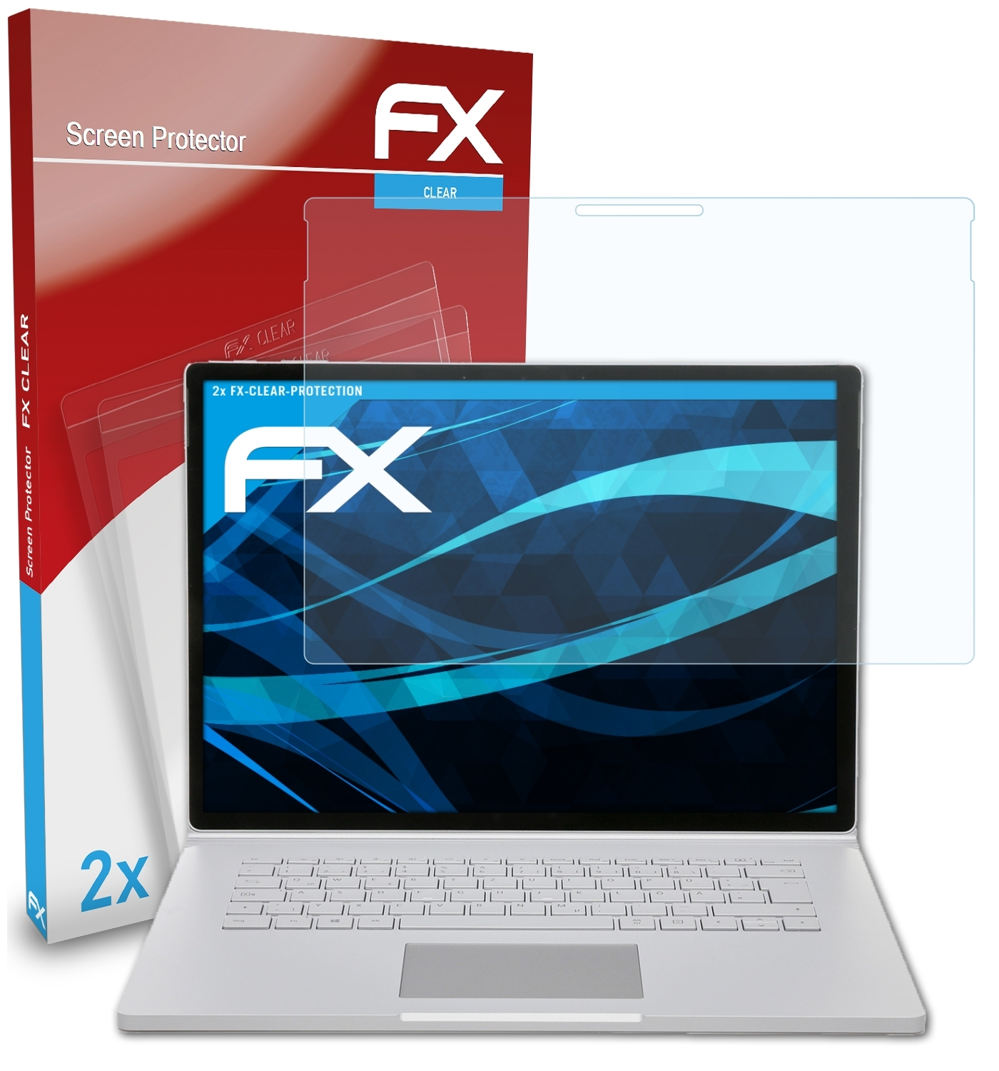 ATFOLIX 2x FX-Clear Displayschutz(für Microsoft (15 inch)) Surface 3 Book
