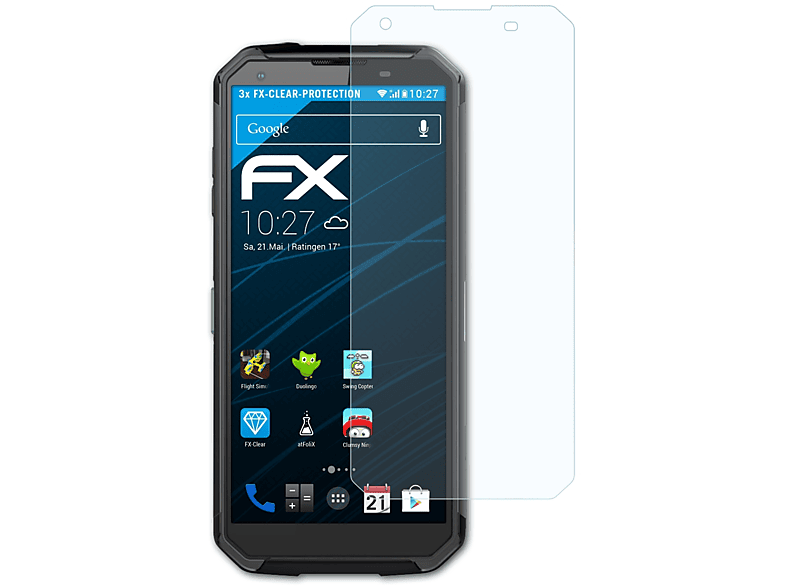 ATFOLIX 3x FX-Clear Displayschutz(für Blackview BV9500 Plus)