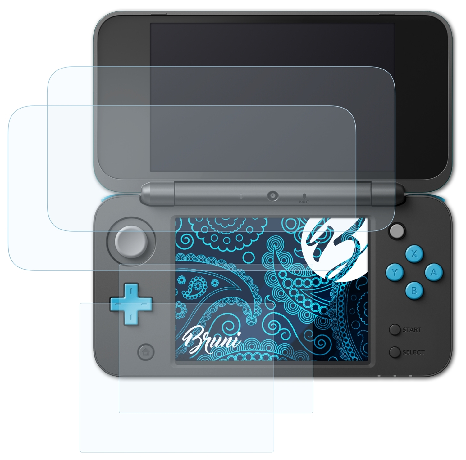 BRUNI 2x 2DS Basics-Clear New Nintendo Schutzfolie(für XL)