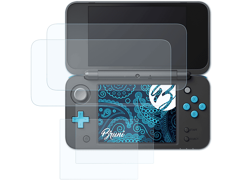 2DS 2x New Basics-Clear Nintendo XL) Schutzfolie(für BRUNI