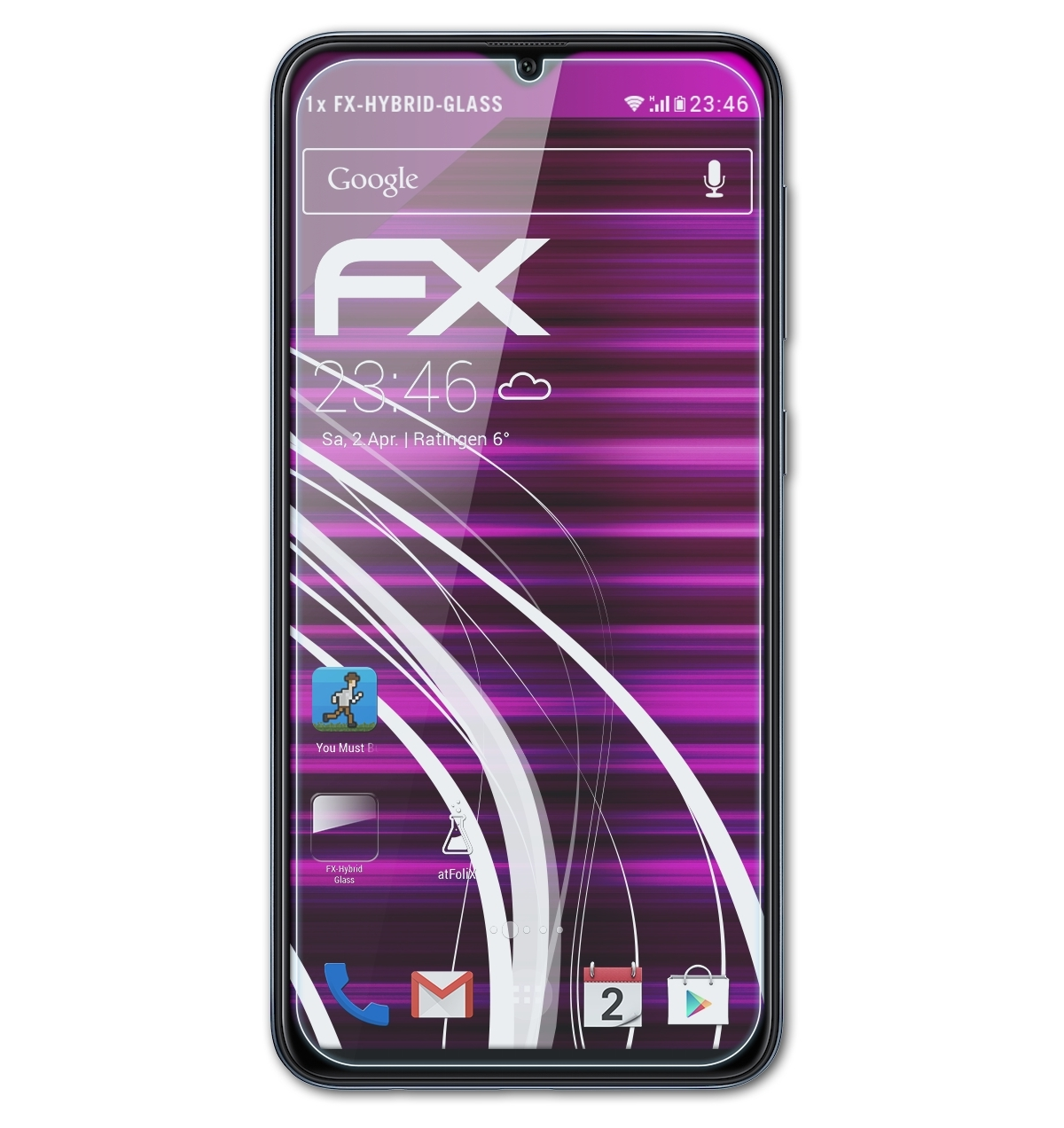 ATFOLIX FX-Hybrid-Glass Schutzglas(für Samsung A10) Galaxy