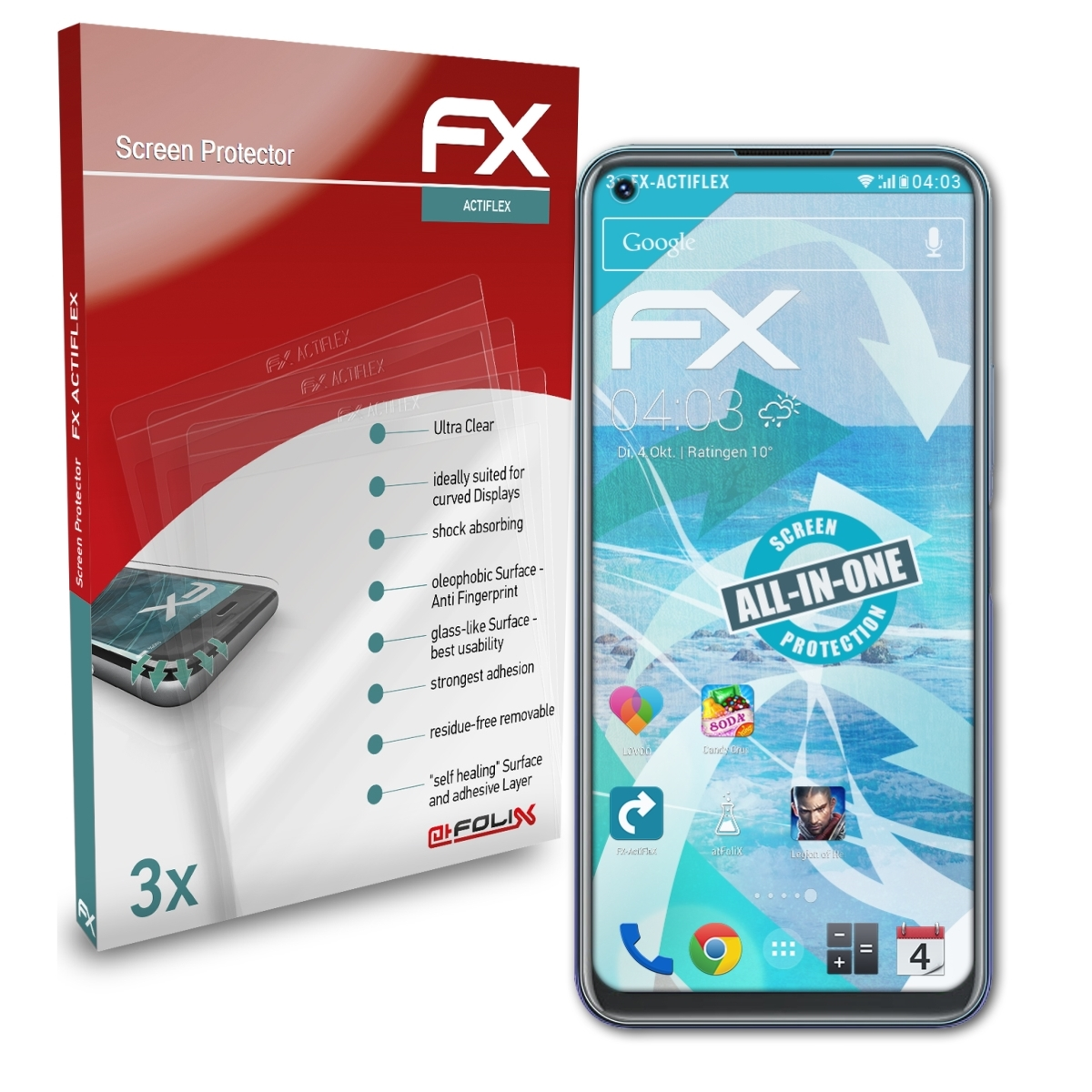 ATFOLIX 3x FX-ActiFleX Displayschutz(für Vivo Y70s)