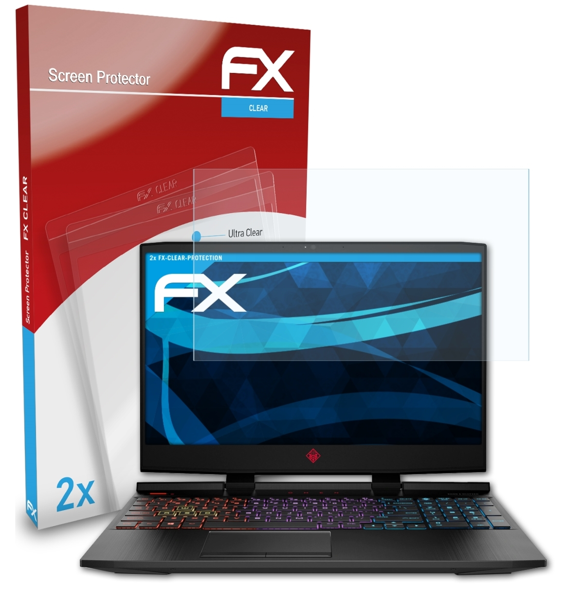 ATFOLIX 2x FX-Clear Displayschutz(für HP inch)) 15-dc0700ng (15.6 Omen