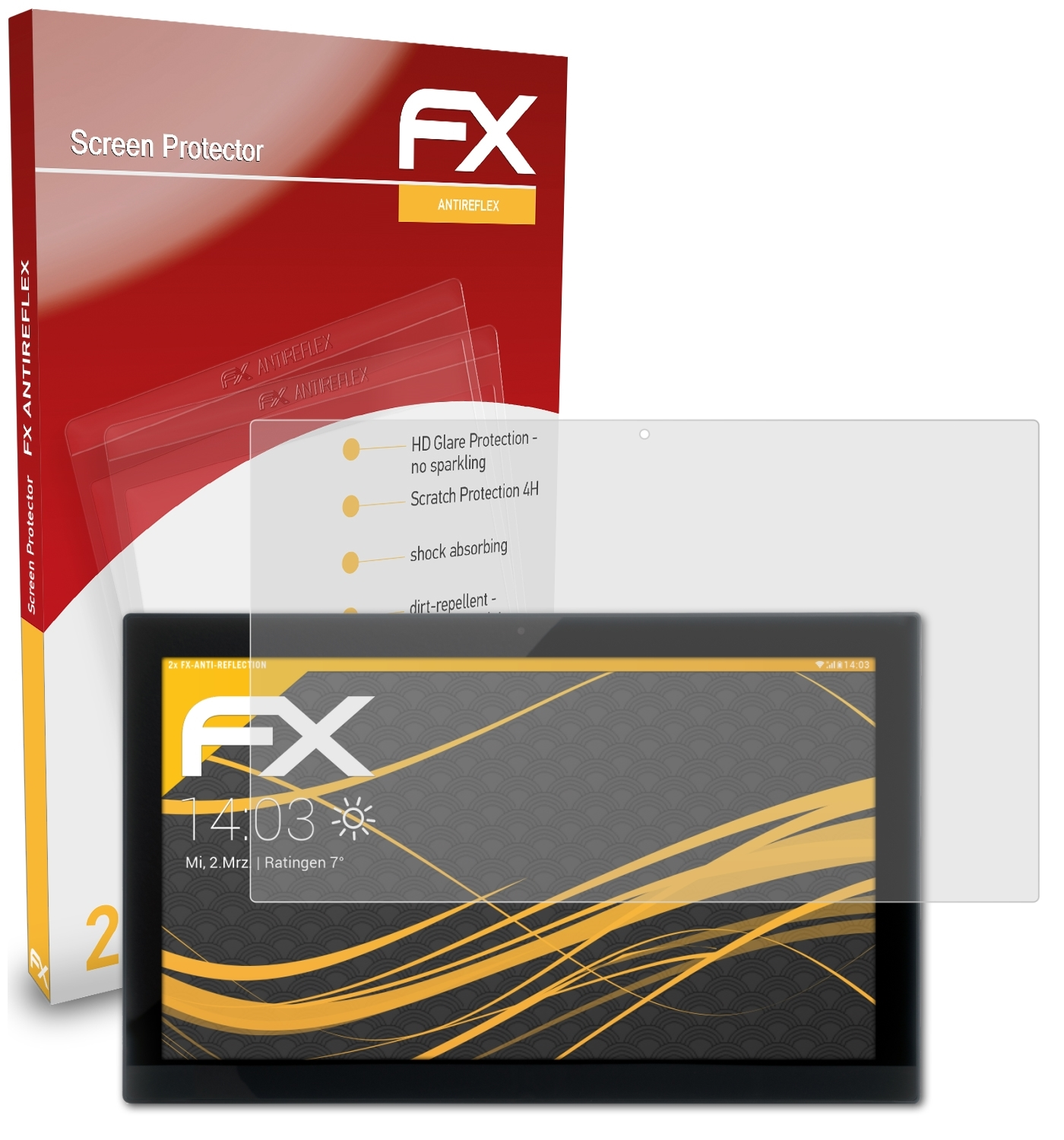 ATFOLIX 2x FX-Antireflex Displayschutz(für Xoro 2154 MegaPad V2)
