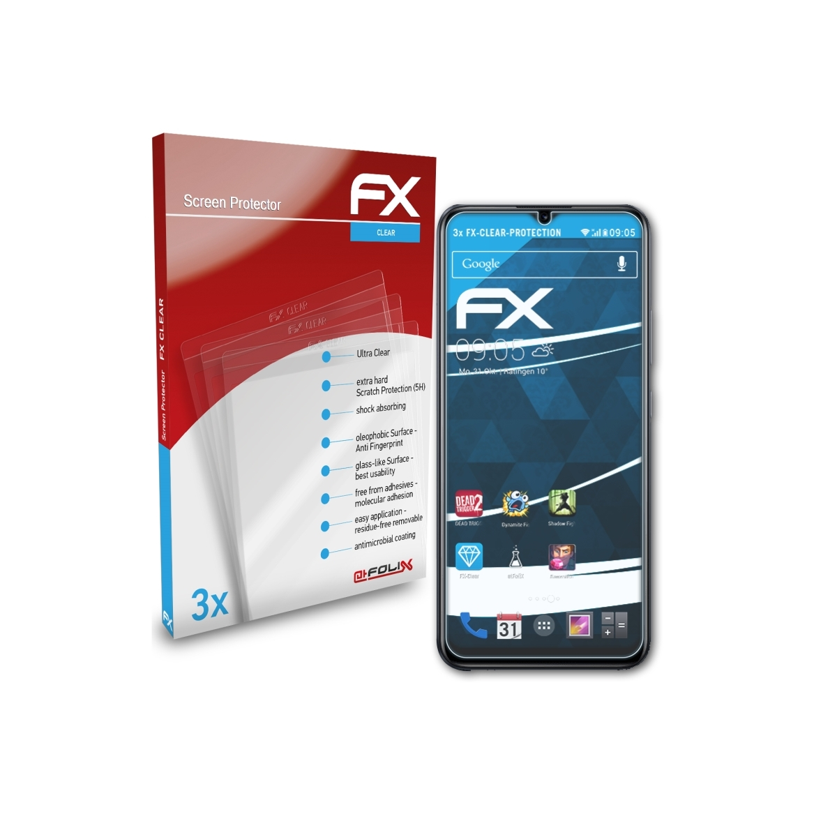 ATFOLIX 3x 50i) FX-Clear Narzo Realme Displayschutz(für