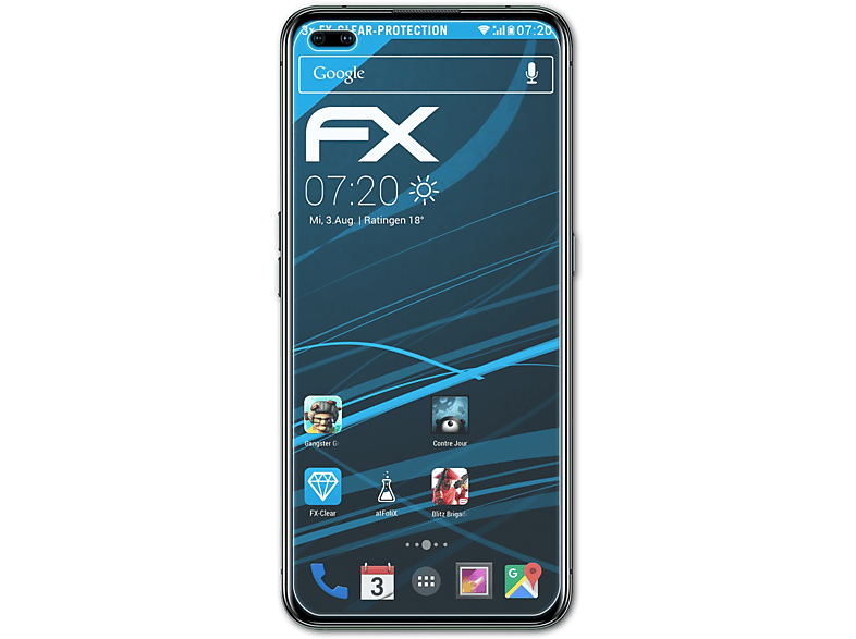 ATFOLIX 3x FX-Clear Displayschutz(für Realme X50 5G)