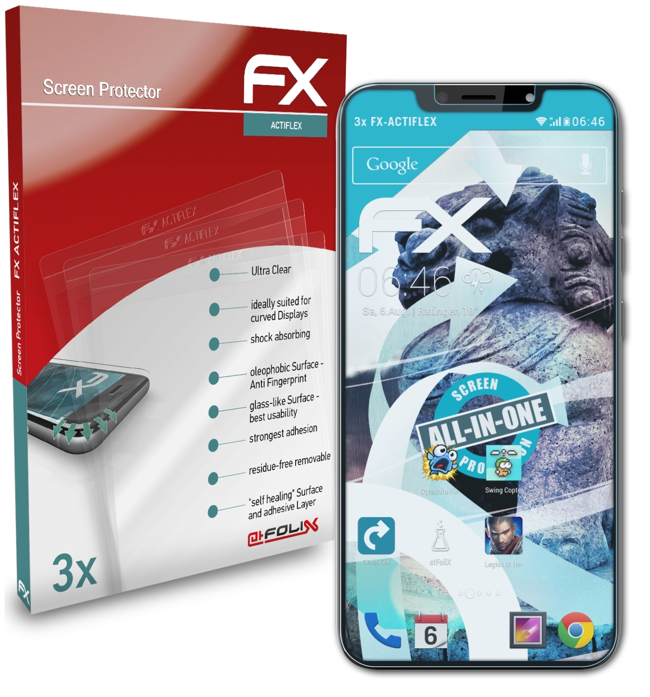 3x FX-ActiFleX Displayschutz(für Gigaset GS195) ATFOLIX